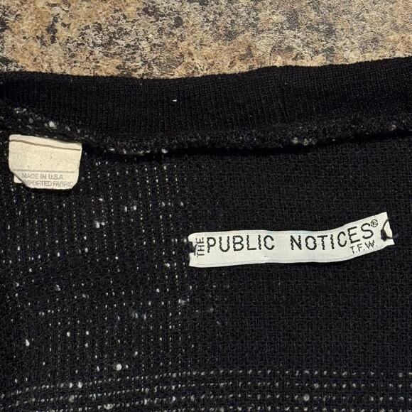 Vintage Public Notices Cardigan Sweater Grunge 90s Grandpa Academia Plaid 2XL - Picture 3 of 5